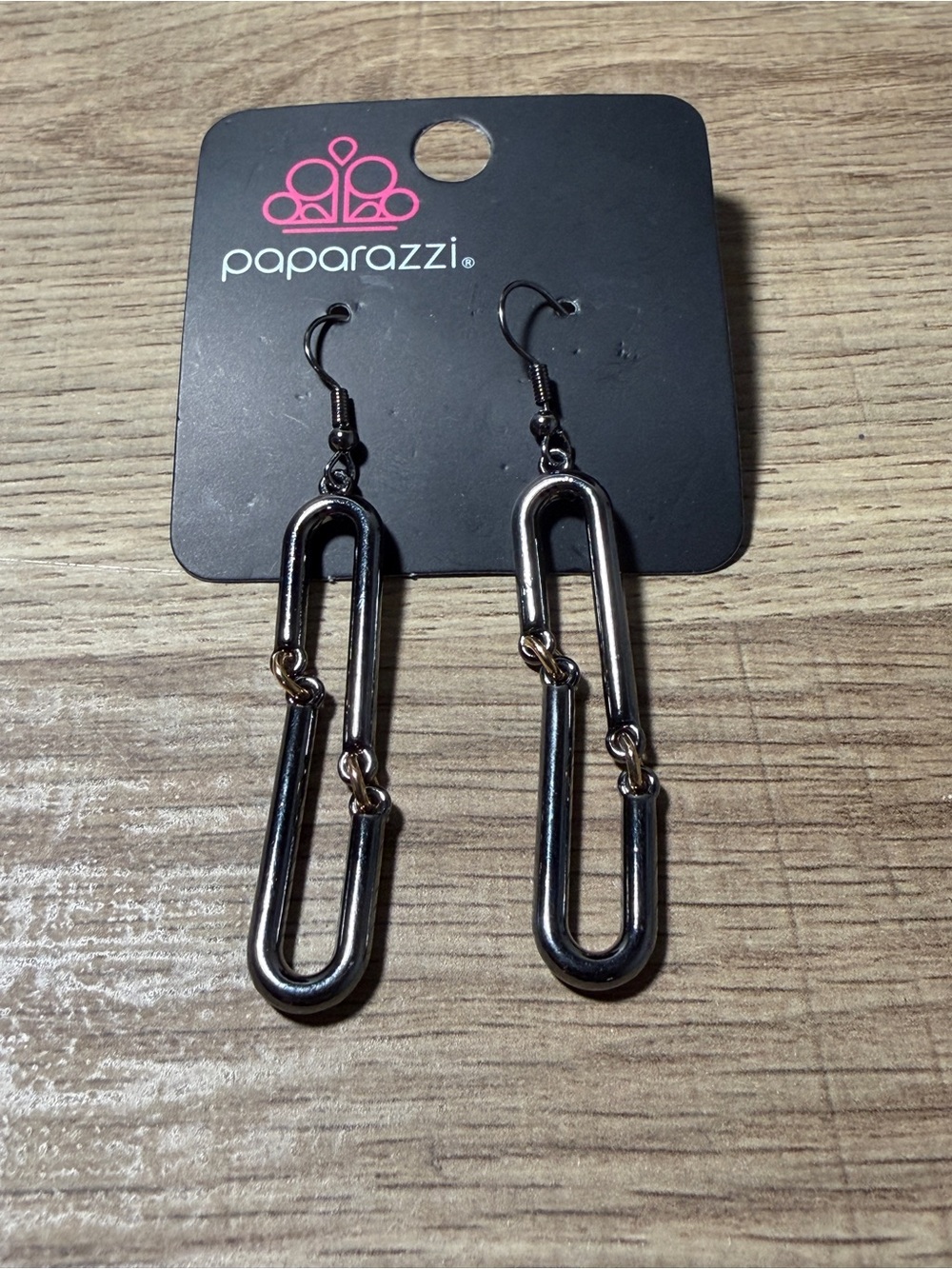 paparazzi Gunmetal Link Chain Drop Earrings